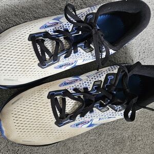 Brooks White and Blue Running Shoes
